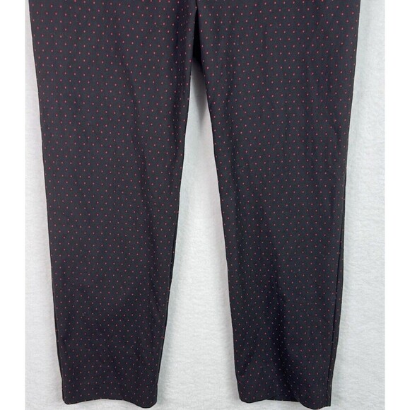 Talbots High Waist Tapered Ankle Pants Plus Sz 18W Black Red Polka Dots Stretch - Picture 4 of 12